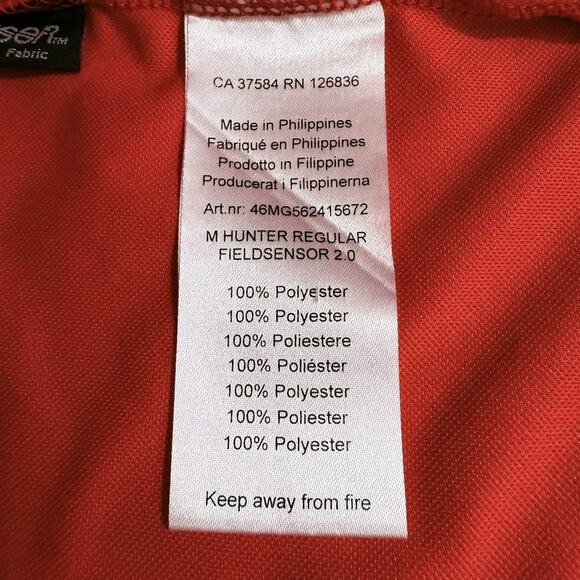 J Lindeberg Tour Tech Performance Golf Polo Red Orange Size Large - Picture 9 of 12